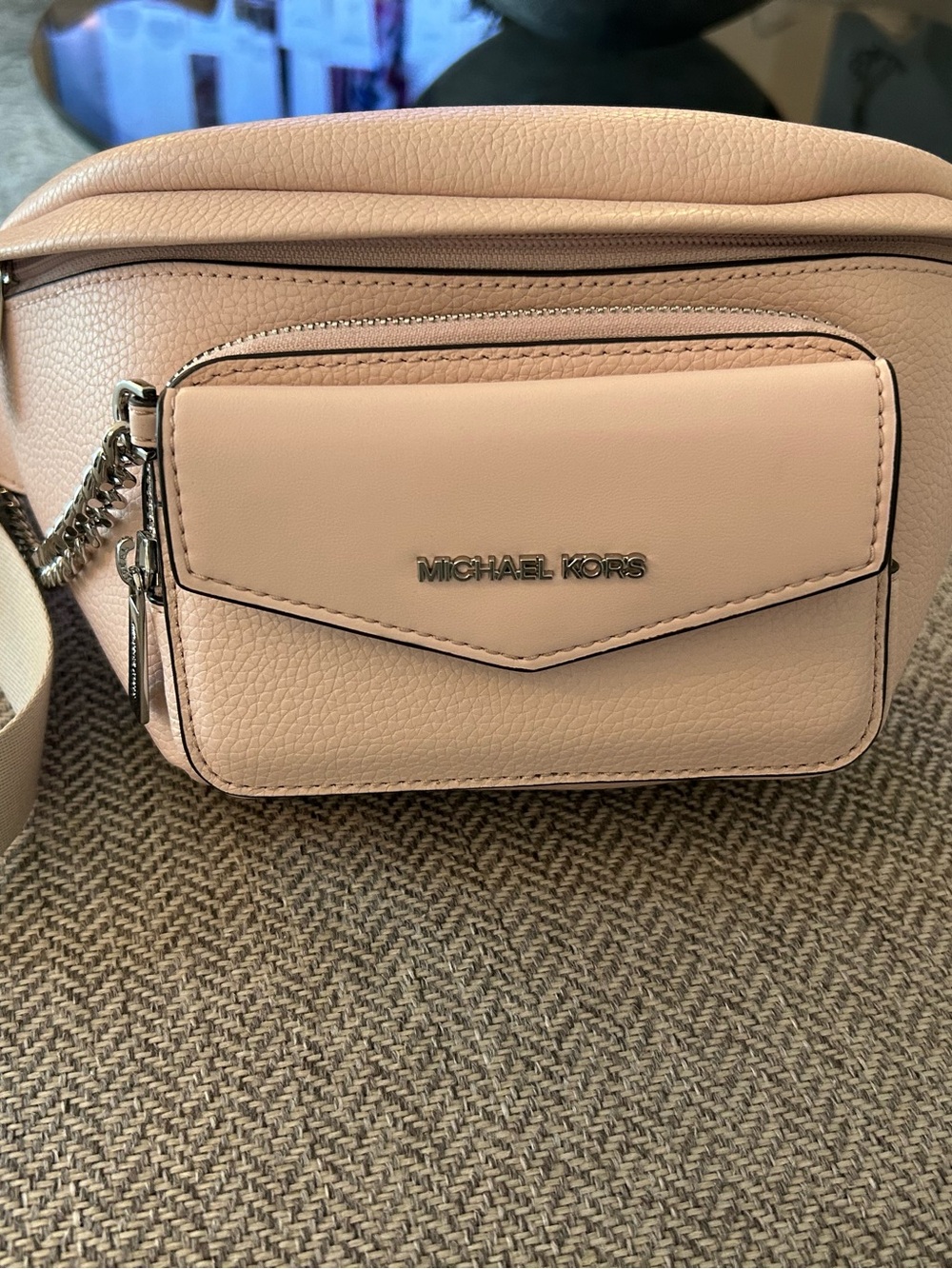 Michael Kors Maisie 2 in 1 Sling Pale Pink Leather Crossbody Belt Bag